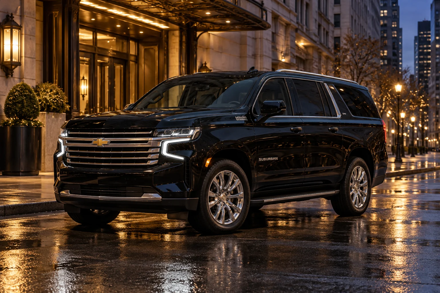 SUV ejecutiva negra moderna